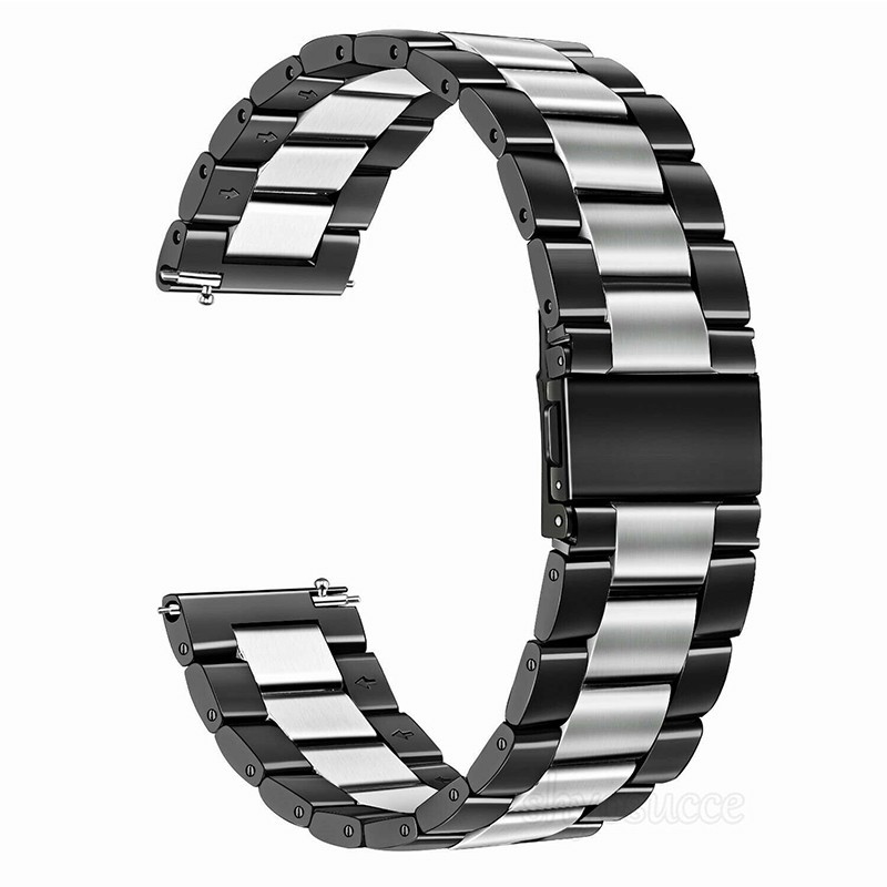 Каишка от неръждаема стомана, съвместима с Huawei Watch GT5|GT4|GT3|GT3|GT2 46mm|GT 2e|Galaxy Watch 3 45mm, Оникс сребро