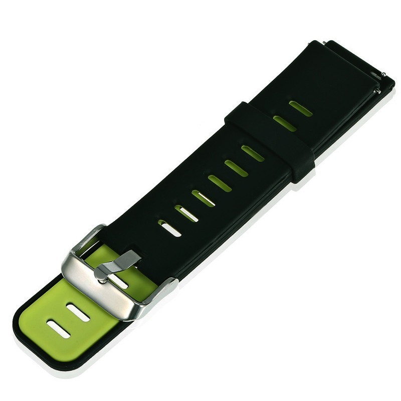 Силиконова каишка, съвместима с Huawei Watch GT5|GT4|GT3|GT3|GT2 46mm|GT 2e|Galaxy Watch 3 45mm, Черен мъх