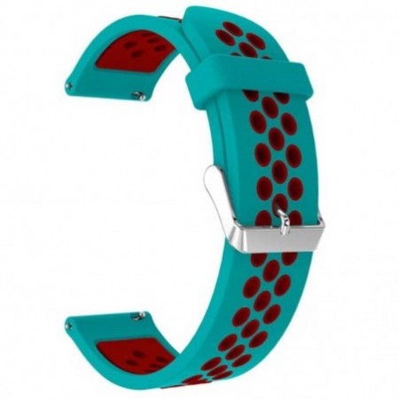 Силиконова каишка, съвместима с Huawei Watch GT5|GT4|GT3|GT3|GT2 46mm|GT 2e|Galaxy Watch 3 45mm, Лазурно червено