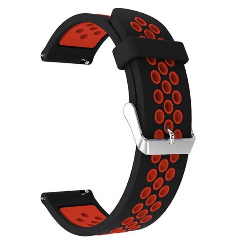 Силиконова каишка, съвместима с Huawei Watch GT5|GT4|GT3|GT3|GT2 46mm|GT 2e|Galaxy Watch 3 45mm, Черен рубин