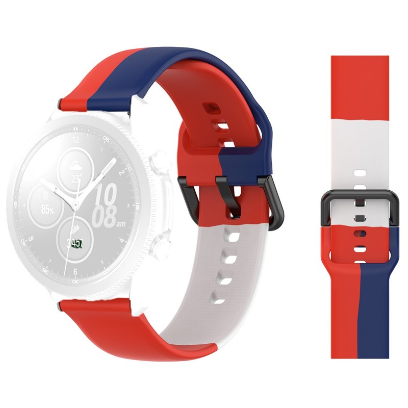 Силиконова каишка, съвместима с Huawei Watch GT5|GT4|GT3|GT3|GT2 46mm|GT 2e|Galaxy Watch 3 45mm, RWB Трио