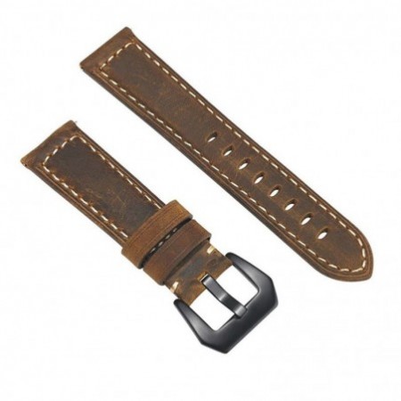 Каишка от естествена кожа, съвместима със Galaxy Watch7|Watch 6|Watch 5|Huawei Watch GT4|GT3|GT3 Pro|GT2 42mm, Кафява