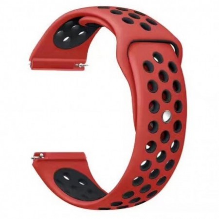 Силиконова каишка, съвместима със Galaxy Watch7|Watch 6|Watch 5|Huawei Watch GT4|GT3|GT3 Pro|GT2 42mm, Червено/Черно