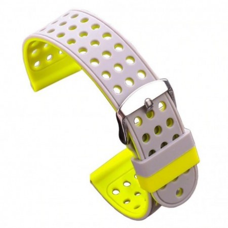 Двустранна силиконова каишка, съвместима със Galaxy Watch7|Watch 6|Watch 5|Huawei Watch GT4|GT3|GT3 Pro|GT2 42mm, Сиво/Зелено