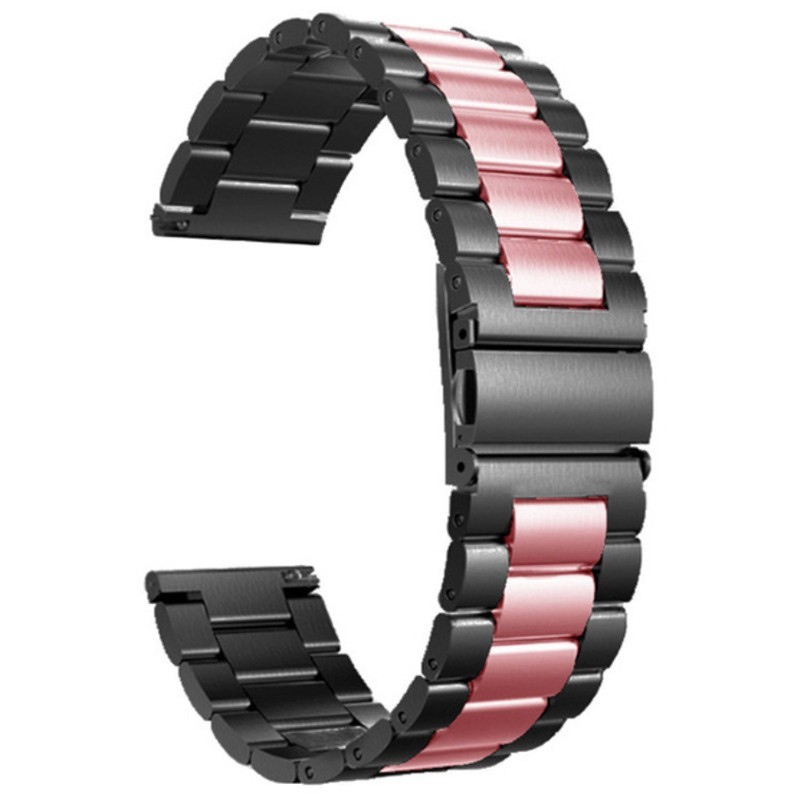 Каишка от неръждаема стомана, съвместима със Galaxy Watch7|Watch 6|Watch 5|Huawei Watch GT4|GT3|GT3 Pro|GT2 42mm, Розово-черно