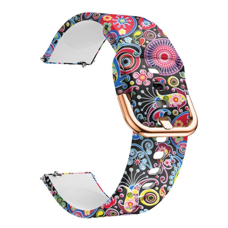 Силиконова каишка, съвместима със Galaxy Watch7|Watch 6|Watch 5|Huawei Watch GT4|GT3|GT3 Pro|GT2 42mm, Цветна радост