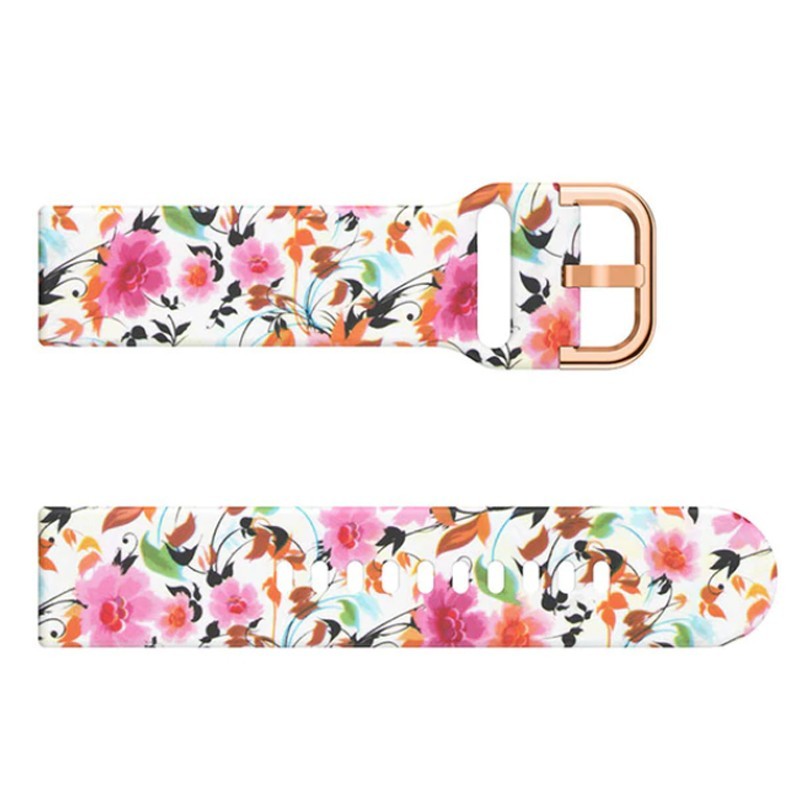 Силиконова каишка, съвместима със Galaxy Watch7|Watch 6|Watch 5|Huawei Watch GT4|GT3|GT3 Pro|GT2 42mm, с QR телескопи, Пролет