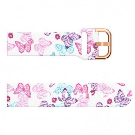 Силиконова каишка, съвместима със Galaxy Watch7|Watch 6|Watch 5|Huawei Watch GT4|GT3|GT3 Pro|GT2 42mm, с QR телескопи, Пеперуда