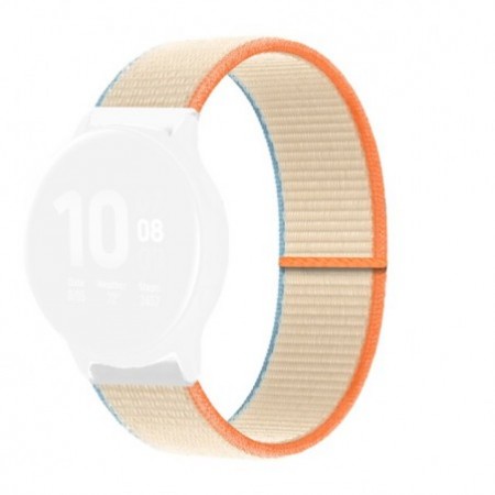 Текстилна каишка, съвместима със Galaxy Watch7|Watch 6|Watch 5|Huawei Watch GT4|GT3|GT3 Pro|GT2 42mm, Двойна сметана