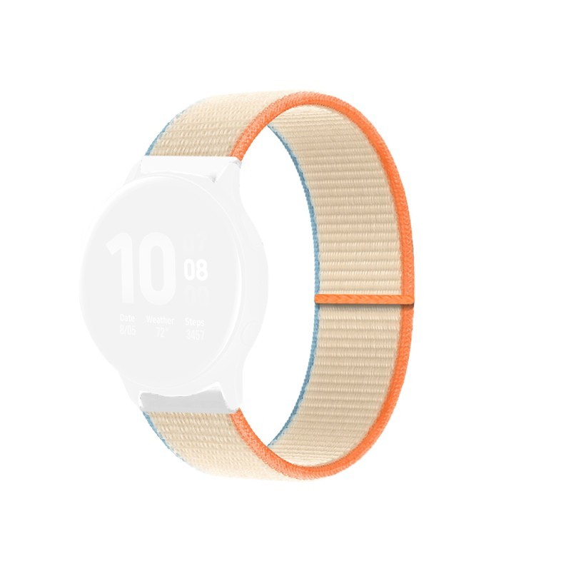 Текстилна каишка, съвместима със Galaxy Watch7|Watch 6|Watch 5|Huawei Watch GT4|GT3|GT3 Pro|GT2 42mm, Двойна сметана
