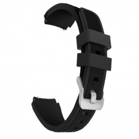 Силиконова каишка, съвместима със Galaxy Watch7|Watch 6|Watch 5|Huawei Watch GT4|GT3|GT3 Pro|GT2 42mm, Черен ръб