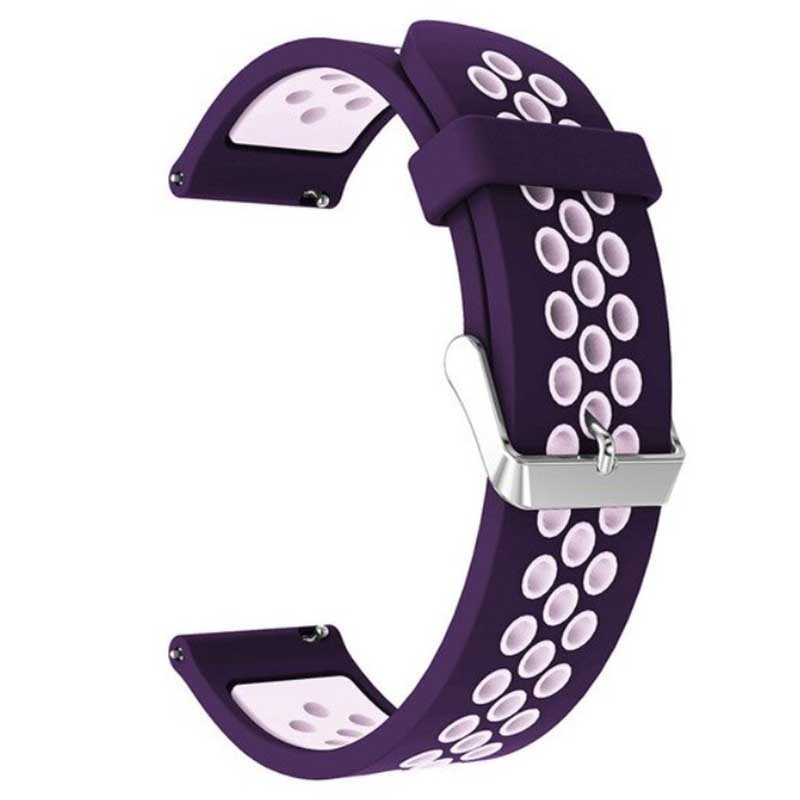 Силиконова каишка, съвместима със Galaxy Watch7|Watch 6|Watch 5|Huawei Watch GT4|GT3|GT3 Pro|GT2 42mm, Индиго-бяло