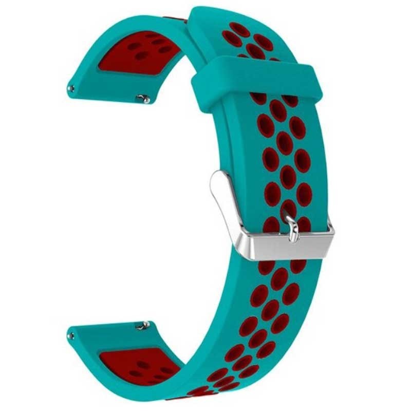 Силиконова каишка, съвместима със Galaxy Watch7|Watch 6|Watch 5|Huawei Watch GT4|GT3|GT3 Pro|GT2 42mm, Лазурно червено