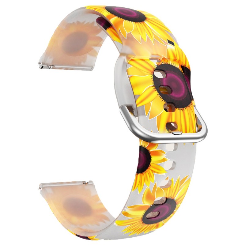 Силиконова каишка, съвместима със Galaxy Watch7|Watch 6|Watch 5|Huawei Watch GT4|GT3|GT3 Pro|GT2 42mm, Ефект слънчоглед