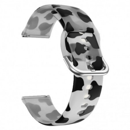 Силиконова каишка, съвместима със Galaxy Watch7|Watch 6|Watch 5|Huawei Watch GT4|GT3|GT3 Pro|GT2 42mm, Далматинско бяло