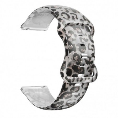 Силиконова каишка, съвместима със Galaxy Watch7|Watch 6|Watch 5|Huawei Watch GT4|GT3|GT3 Pro|GT2 42mm, Черен леопард