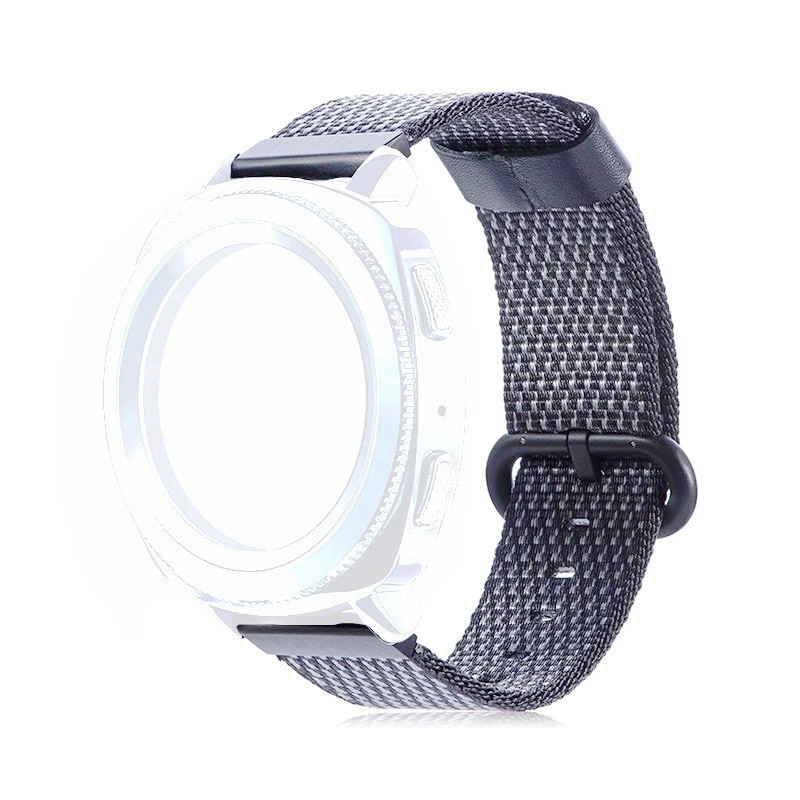 Текстилна каишка, съвместима с Huawei Watch GT5, GT4, GT3, GT2 46mm, GT 2e, Galaxy Watch 3 45mm, Черна