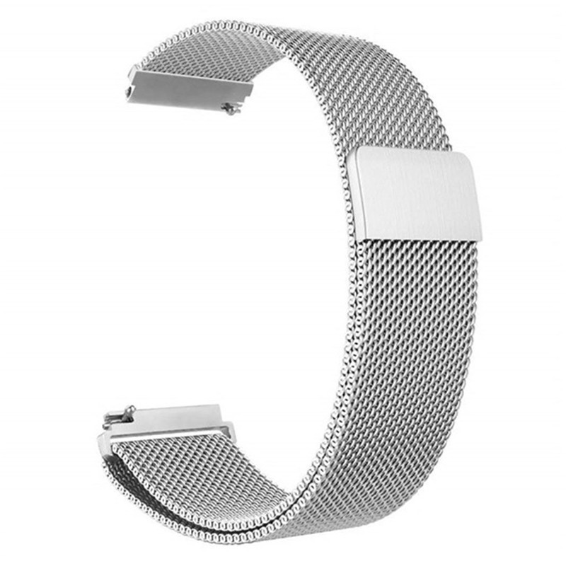 Метална каишка, съвместима с Huawei Watch GT5, GT4, GT3, GT2 46mm, GT 2e, Galaxy Watch 3 45mm, Milanese Loop, Сребриста