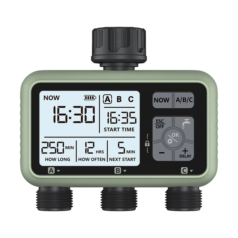 Програматор за напояване с 3 зони, IPX4, месингов конектор, бонус конектор и ланца