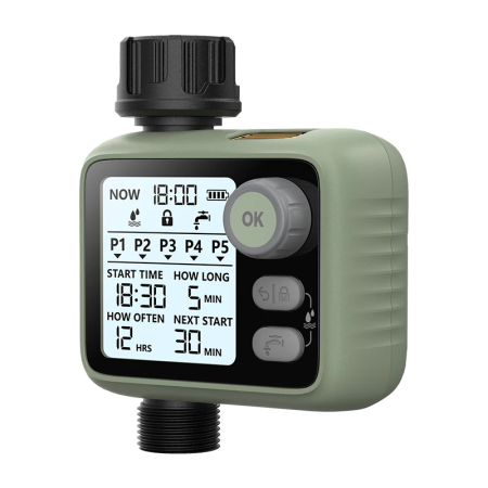 Програматор за напояване с датчик за дъжд, IPX4, месингов конектор, бонус конектор и ланца