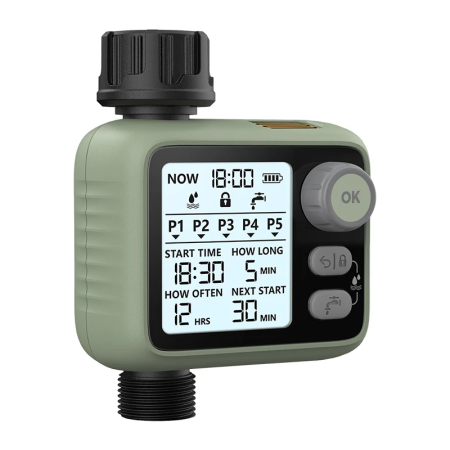 Програматор за напояване с датчик за дъжд, IPX4, месингов конектор, бонус конектор и ланца