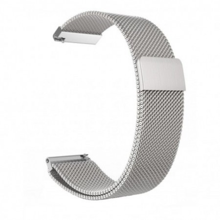 Milanese Slim Fit каишка, съвместима с Huawei Watch GT5, GT4, GT3, GT2 46mm, GT 2e, Galaxy Watch 3 45mm, Сребриста