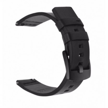 Кожена каишка, съвместима с Huawei Watch GT5, GT4, GT3, GT2 46mm, GT 2e, Galaxy Watch 3 45mm, Черна
