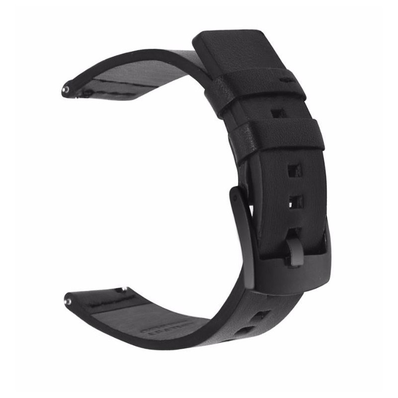 Кожена каишка, съвместима с Huawei Watch GT5, GT4, GT3, GT2 46mm, GT 2e, Galaxy Watch 3 45mm, Черна