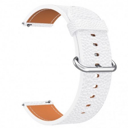 Кожена каишка, съвместима с Huawei Watch GT5|GT4|GT3|GT3|GT2 46mm|GT 2e|Galaxy Watch 3 45mm, 18cm, бяло