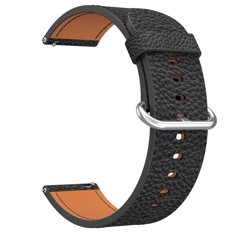 Кожена каишка, съвместима с Huawei Watch GT5|GT4|GT3|GT3|GT2 46mm|GT 2e|Galaxy Watch 3 45mm, 18cm, черно