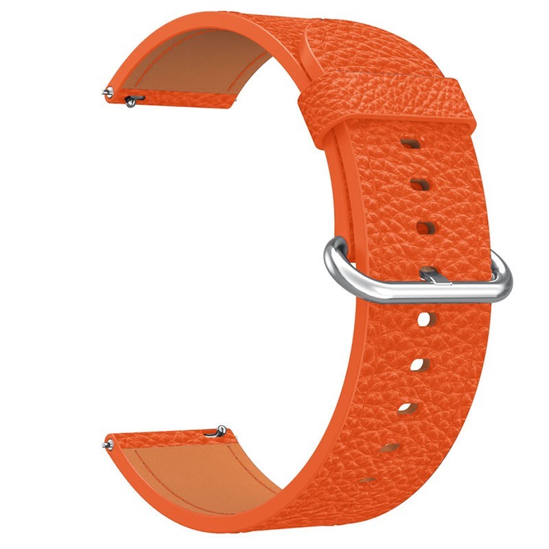 Кожена каишка, съвместима с Huawei Watch GT5|GT4|GT3|GT3|GT2 46mm|GT 2e|Galaxy Watch 3 45mm, 18cm, оранжево