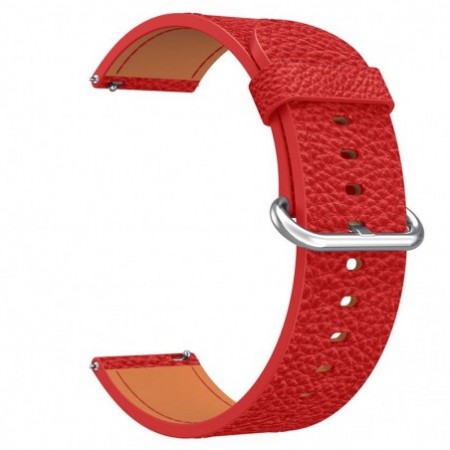 Кожена каишка, съвместима с Huawei Watch GT5|GT4|GT3|GT3|GT2 46mm|GT 2e|Galaxy Watch 3 45mm, 18cm, червено
