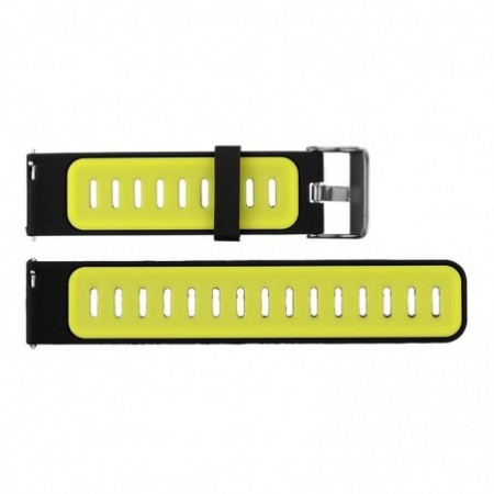 Силиконова каишка, съвместима с Huawei Watch GT5|GT4|GT3|GT3|GT2 46mm|GT 2e|Galaxy Watch 3 45mm, черно/зелено